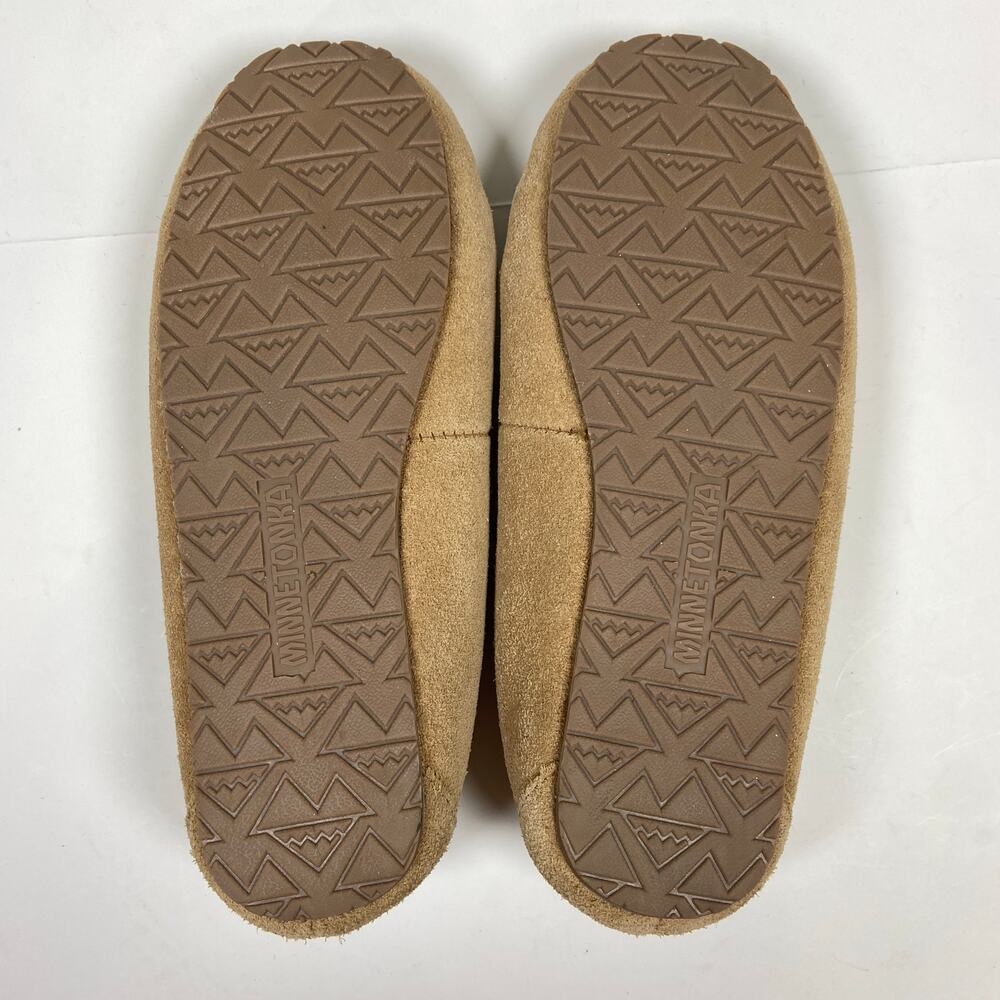 Minnetonka 4052 Suede Leather Slippers Faux Fur Lining Size 6 - Picture 7 of 8